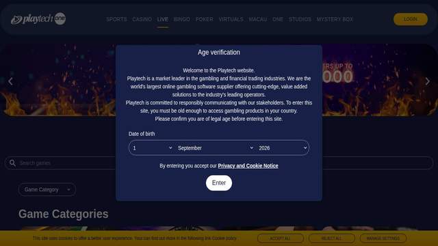 Playtech Live casino screenshot